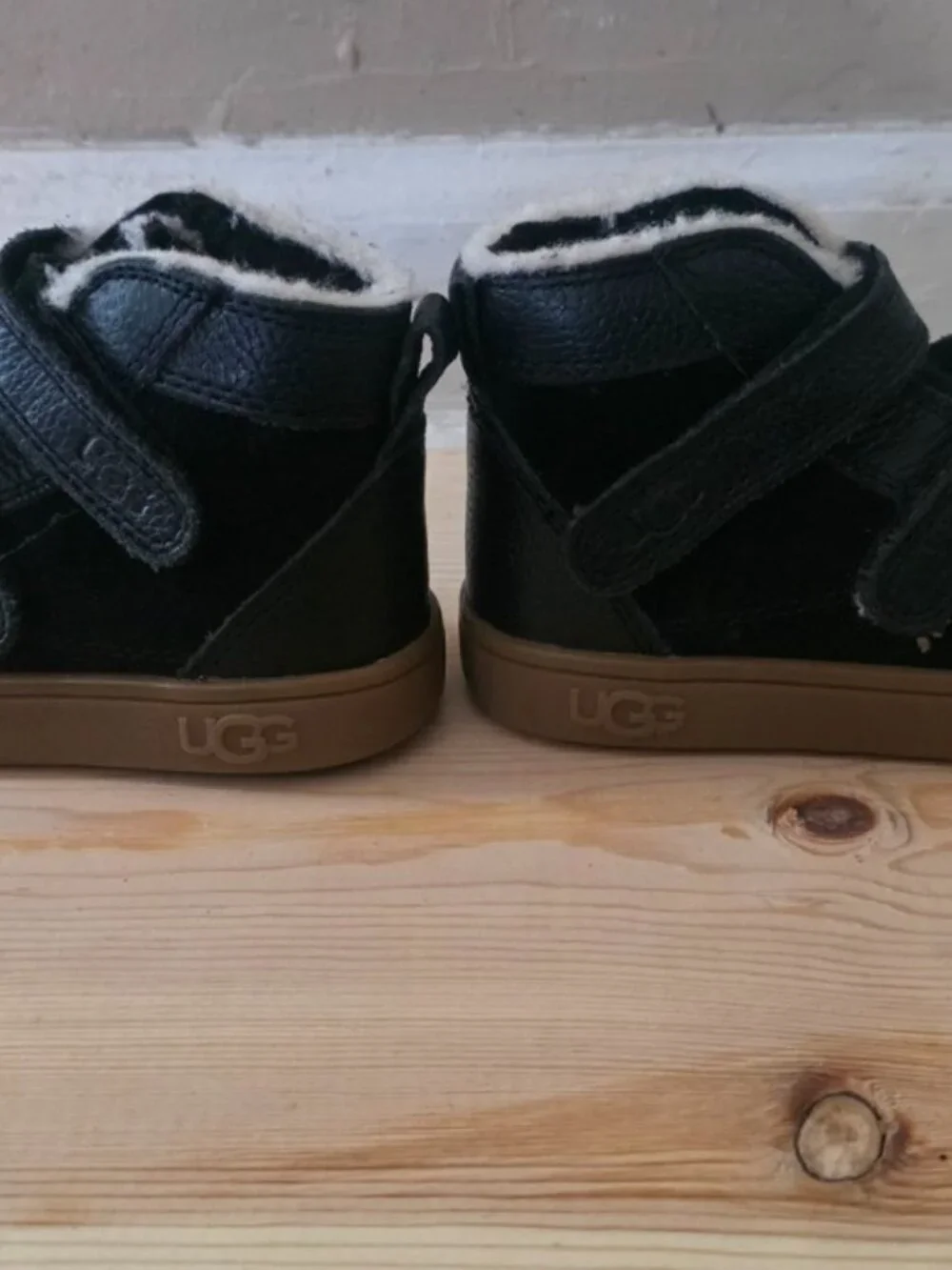 UGG Black Toddler High Top Shoes Size 7 Double Strap